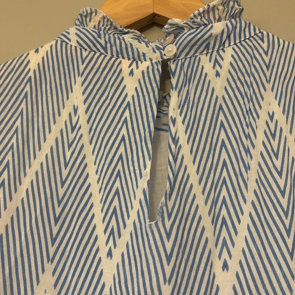 OLIPHANT Sleeveless Tiered Short Dress in Santorini Blue Large - Picture 5 of 9